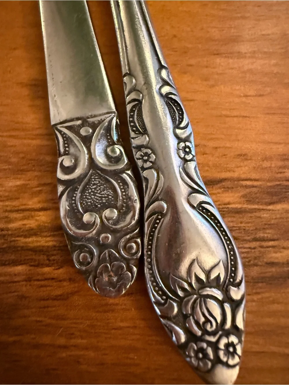 Vintage Mixed-Pattern Stainless Flatware Set in Tarnished Silver